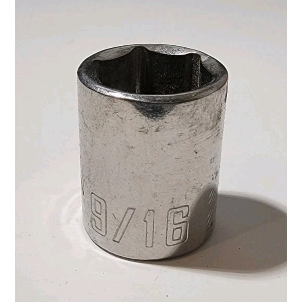 Vintage Craftsman 9/16" Socket 3/8" Drive 6 Pt Shallow SAE CMMT43004 USA